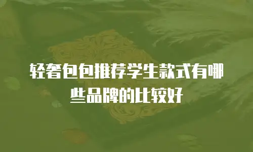 轻奢包包推荐学生款式有哪些品牌的比较好