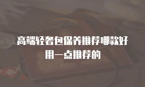 高端轻奢包保养推荐哪款好用一点推荐的