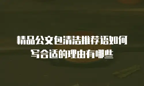 精品公文包清洁推荐语如何写合适的理由有哪些
