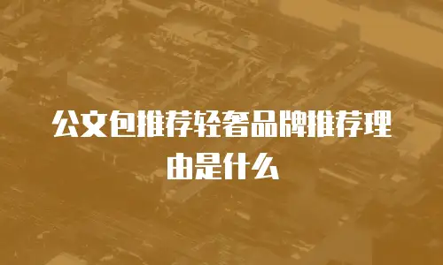 公文包推荐轻奢品牌推荐理由是什么