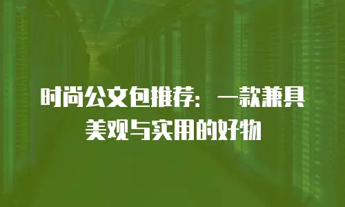 时尚公文包推荐：一款兼具美观与实用的好物