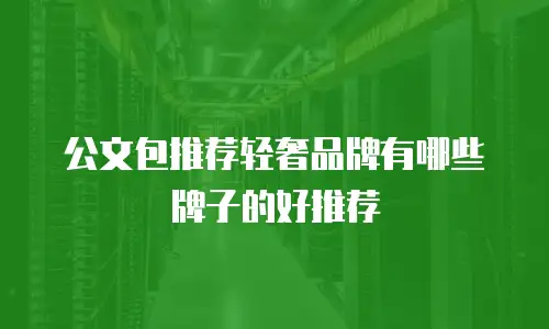 公文包推荐轻奢品牌有哪些牌子的好推荐