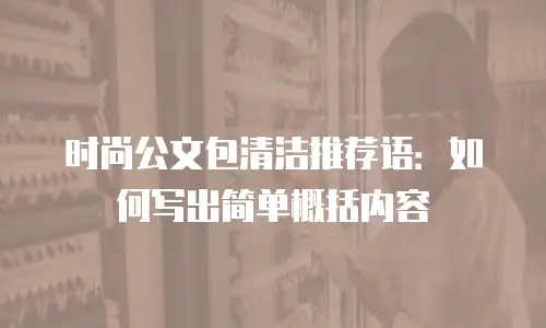 时尚公文包清洁推荐语：如何写出简单概括内容