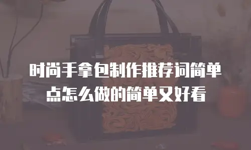 时尚手拿包制作推荐词简单点怎么做的简单又好看