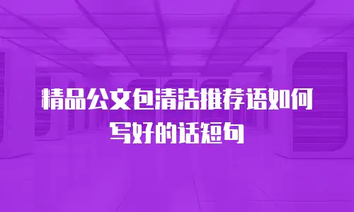 精品公文包清洁推荐语如何写好的话短句