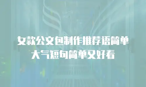 女款公文包制作推荐语简单大气短句简单又好看
