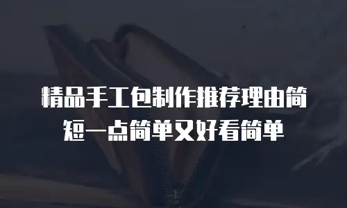 精品手工包制作推荐理由简短一点简单又好看简单