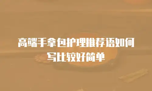 高端手拿包护理推荐语如何写比较好简单