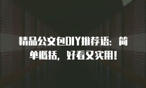 精品公文包DIY推荐语：简单概括，好看又实用！