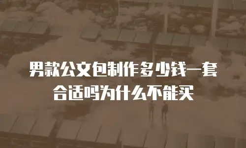 男款公文包制作多少钱一套合适吗为什么不能买