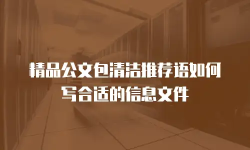 精品公文包清洁推荐语如何写合适的信息文件