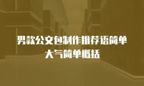男款公文包制作推荐语简单大气简单概括