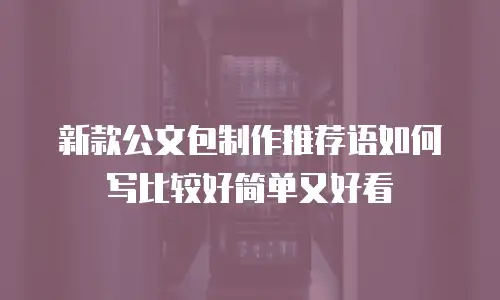 新款公文包制作推荐语如何写比较好简单又好看