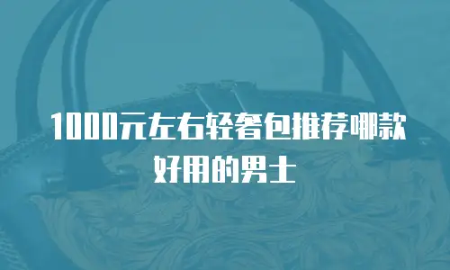 1000元左右轻奢包推荐哪款好用的男士