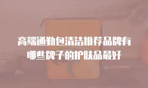 高端通勤包清洁推荐品牌有哪些牌子的护肤品最好