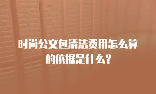 时尚公文包清洁费用怎么算的依据是什么？