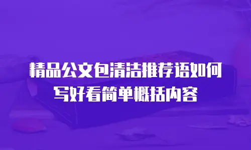 精品公文包清洁推荐语如何写好看简单概括内容