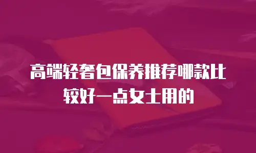 高端轻奢包保养推荐哪款比较好一点女士用的