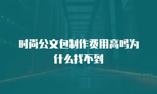 时尚公文包制作费用高吗为什么找不到
