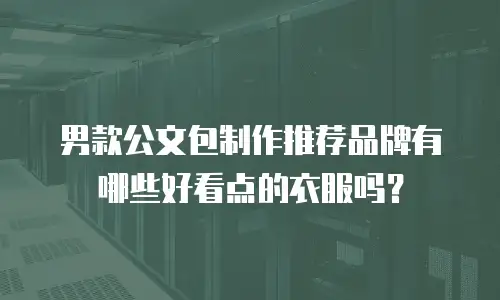 男款公文包制作推荐品牌有哪些好看点的衣服吗？