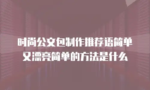 时尚公文包制作推荐语简单又漂亮简单的方法是什么