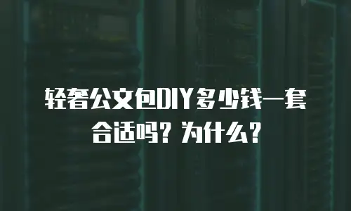 轻奢公文包DIY多少钱一套合适吗？为什么？