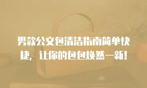 男款公文包清洁指南简单快捷，让你的包包焕然一新！