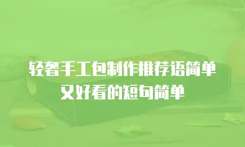 轻奢手工包制作推荐语简单又好看的短句简单