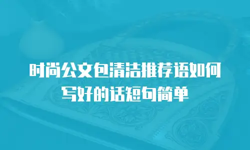时尚公文包清洁推荐语如何写好的话短句简单