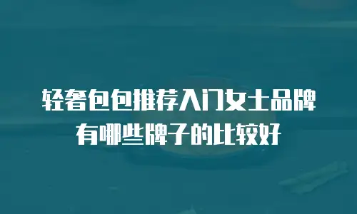 轻奢包包推荐入门女士品牌有哪些牌子的比较好
