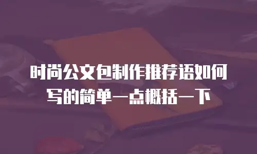 时尚公文包制作推荐语如何写的简单一点概括一下