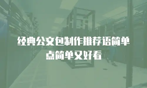 经典公文包制作推荐语简单点简单又好看