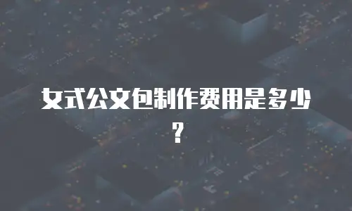 女式公文包制作费用是多少？