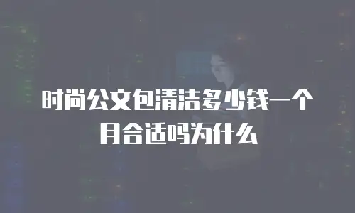 时尚公文包清洁多少钱一个月合适吗为什么
