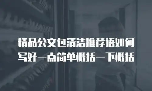 精品公文包清洁推荐语如何写好一点简单概括一下概括