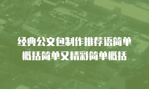 经典公文包制作推荐语简单概括简单又精彩简单概括