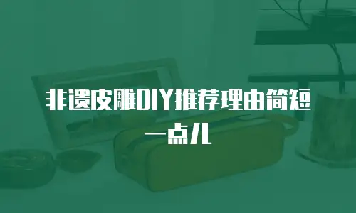 非遗皮雕DIY推荐理由简短一点儿
