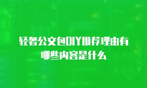 轻奢公文包DIY推荐理由有哪些内容是什么