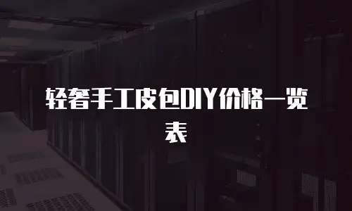 轻奢手工皮包DIY价格一览表