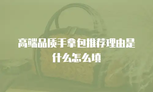 高端品质手拿包推荐理由是什么怎么填