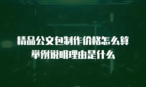 精品公文包制作价格怎么算举例说明理由是什么