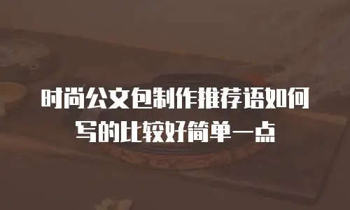 时尚公文包制作推荐语如何写的比较好简单一点
