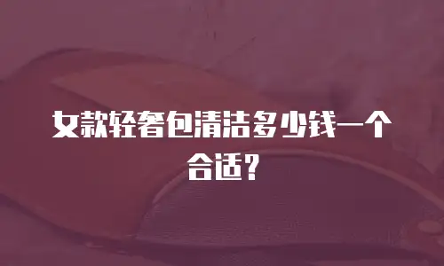 女款轻奢包清洁多少钱一个合适？