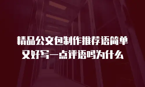 精品公文包制作推荐语简单又好写一点评语吗为什么
