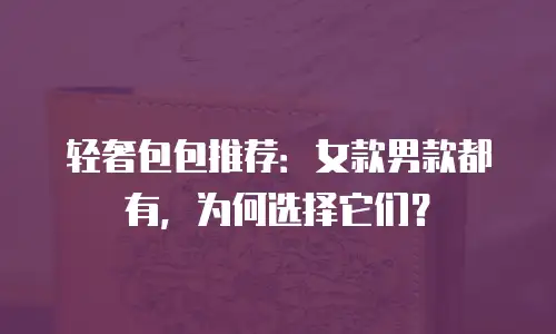 轻奢包包推荐：女款男款都有，为何选择它们？