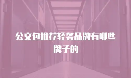 公文包推荐轻奢品牌有哪些牌子的