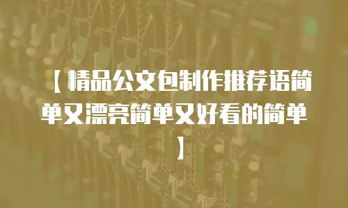 【精品公文包制作推荐语简单又漂亮简单又好看的简单】
