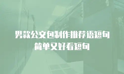 男款公文包制作推荐语短句简单又好看短句