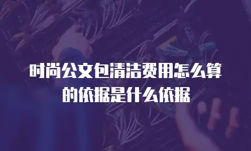 时尚公文包清洁费用怎么算的依据是什么依据
