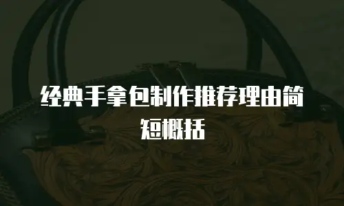 经典手拿包制作推荐理由简短概括
